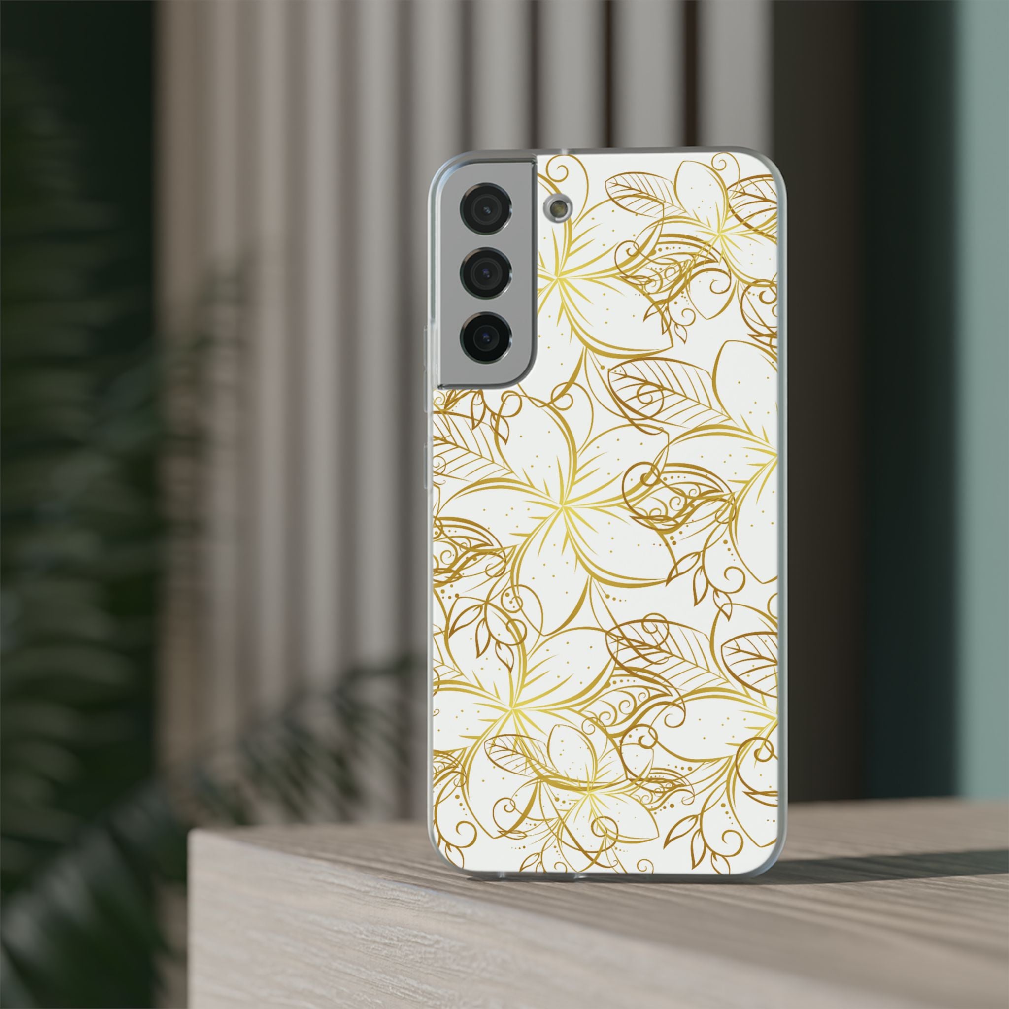 Golden Frangipanis White Flexi Clear Cases for Most Phone Types (FWS)