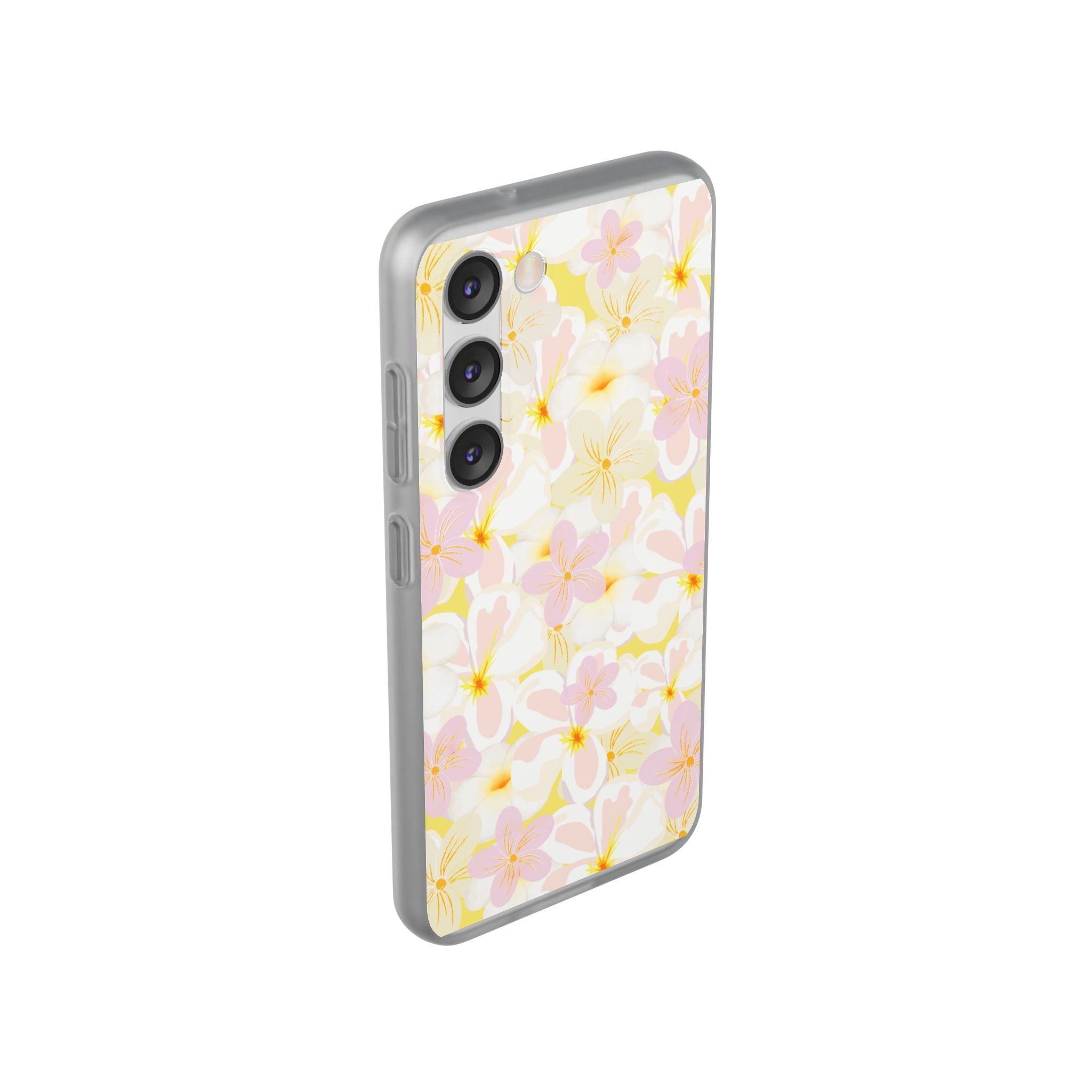 Pastel Frangipanis Yellow Flexi Clear Cases for Most Phone Types (FWS)