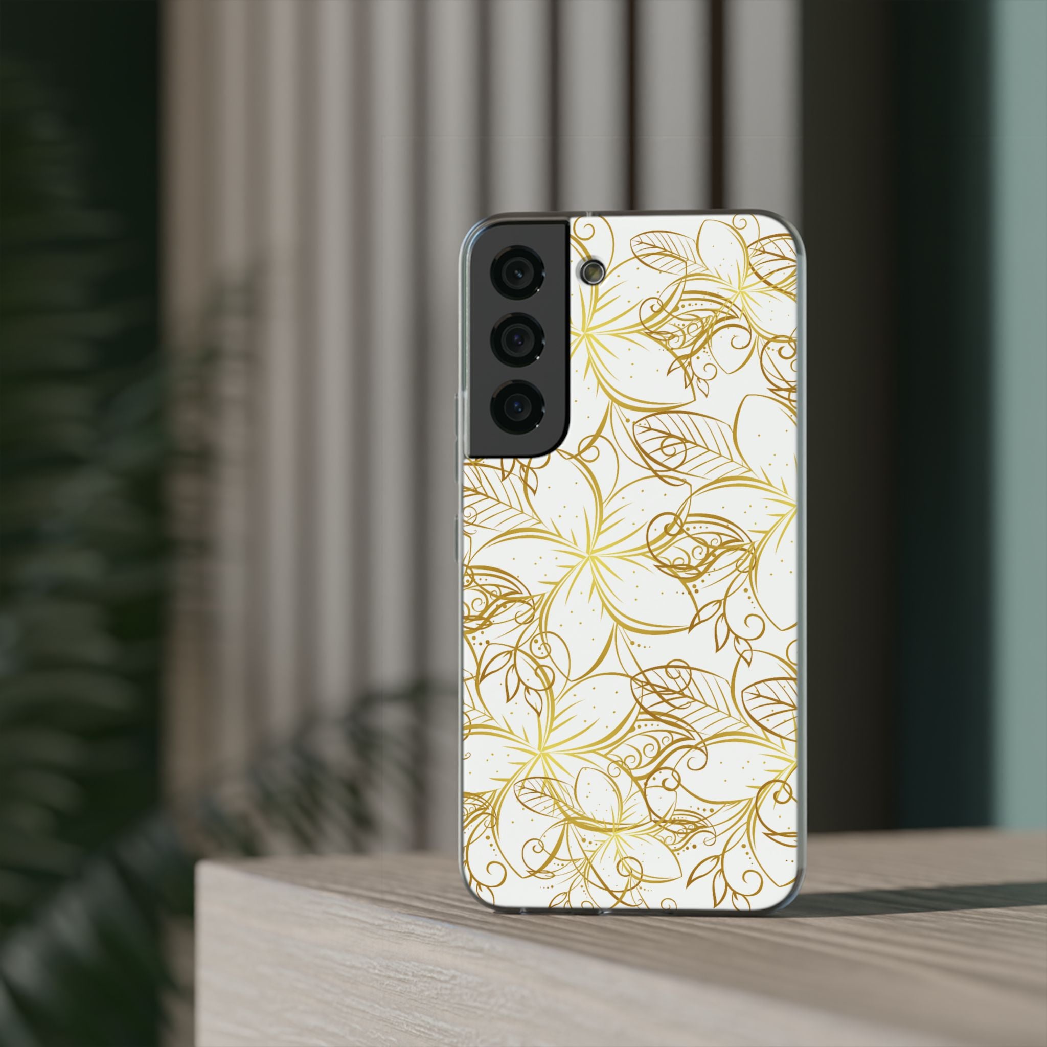Golden Frangipanis White Flexi Clear Cases for Most Phone Types (FWS)