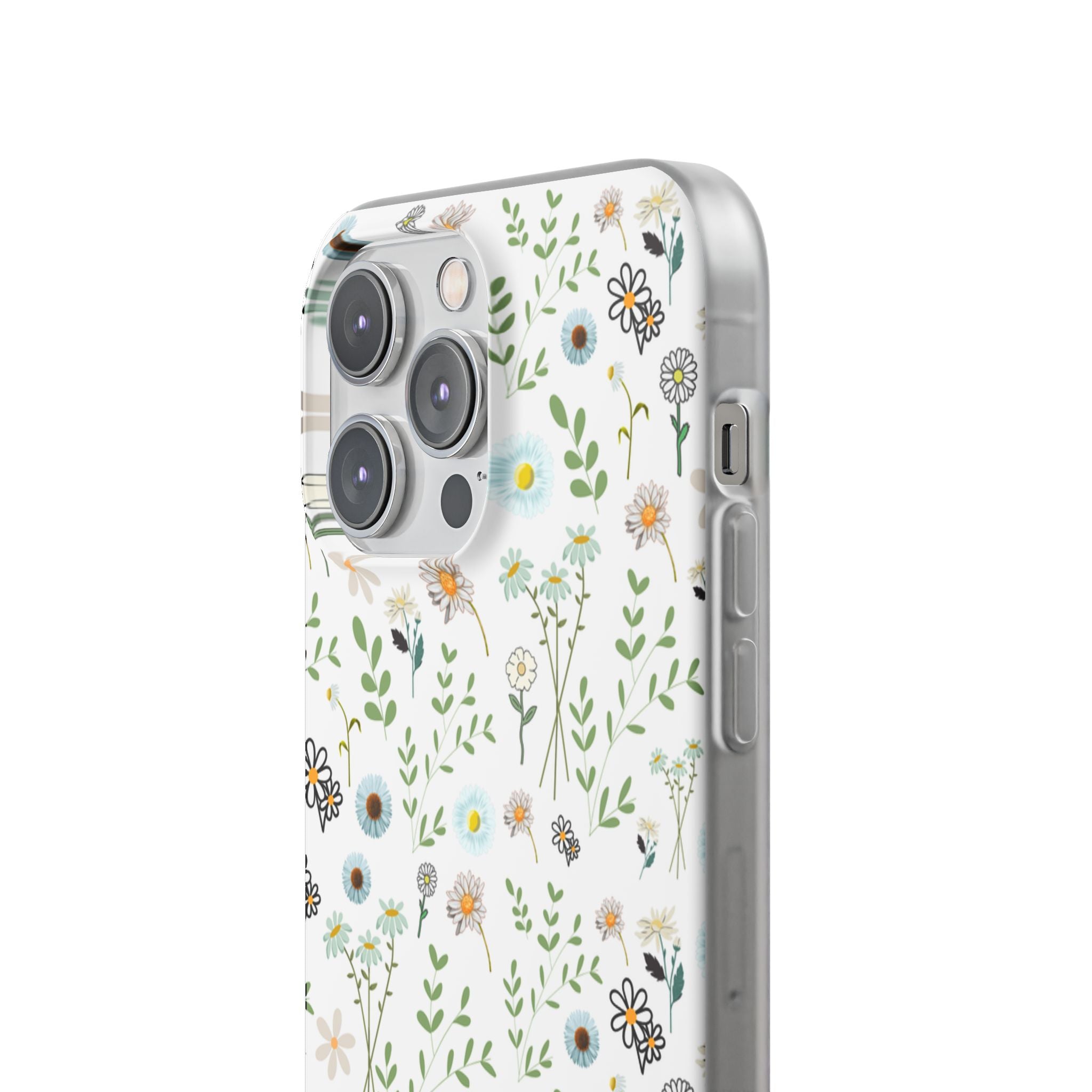 Graphic White Daisies Flexi Clear Cases for Most Phone Types (FWS)