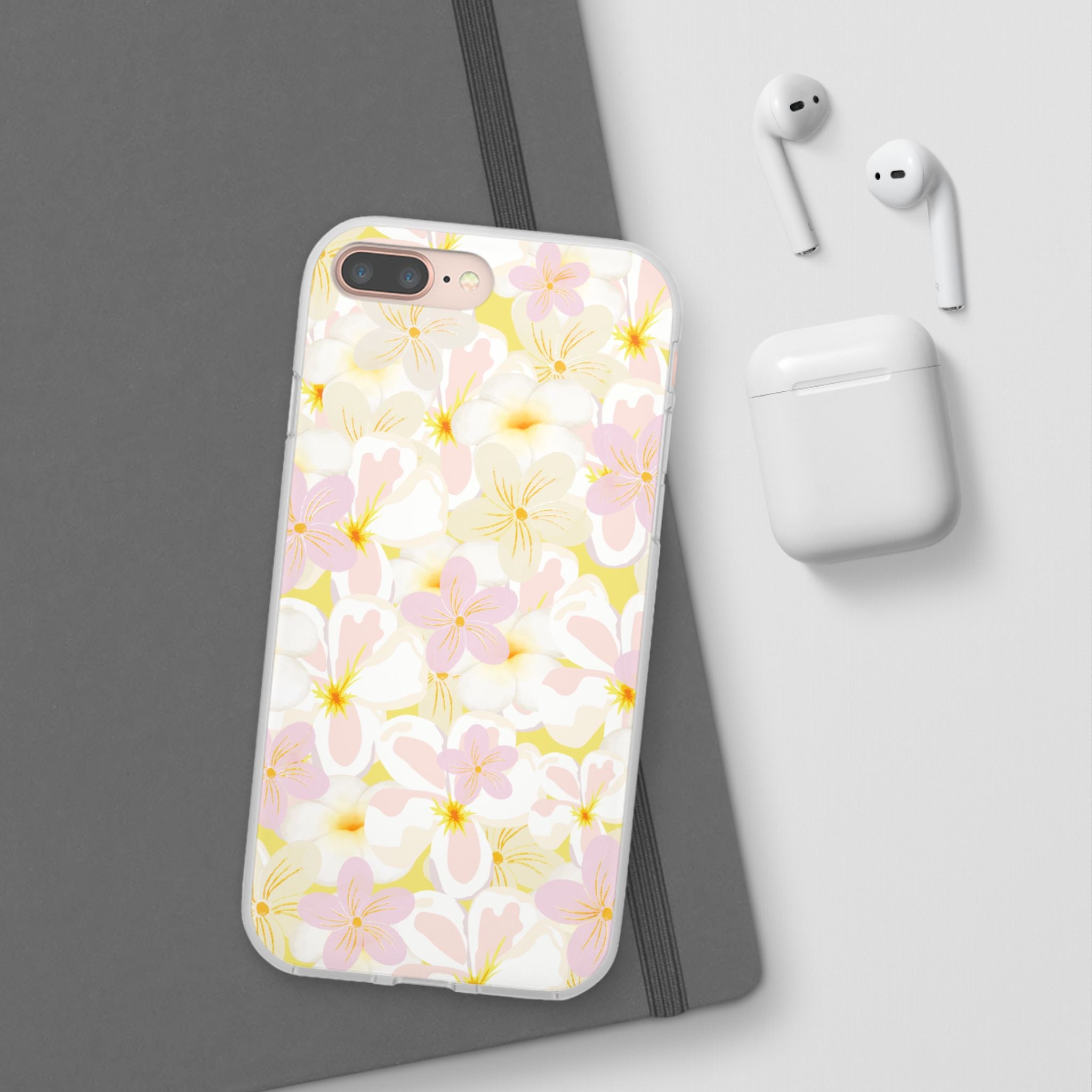 Pastel Frangipanis Yellow Flexi Clear Cases for Most Phone Types (FWS)