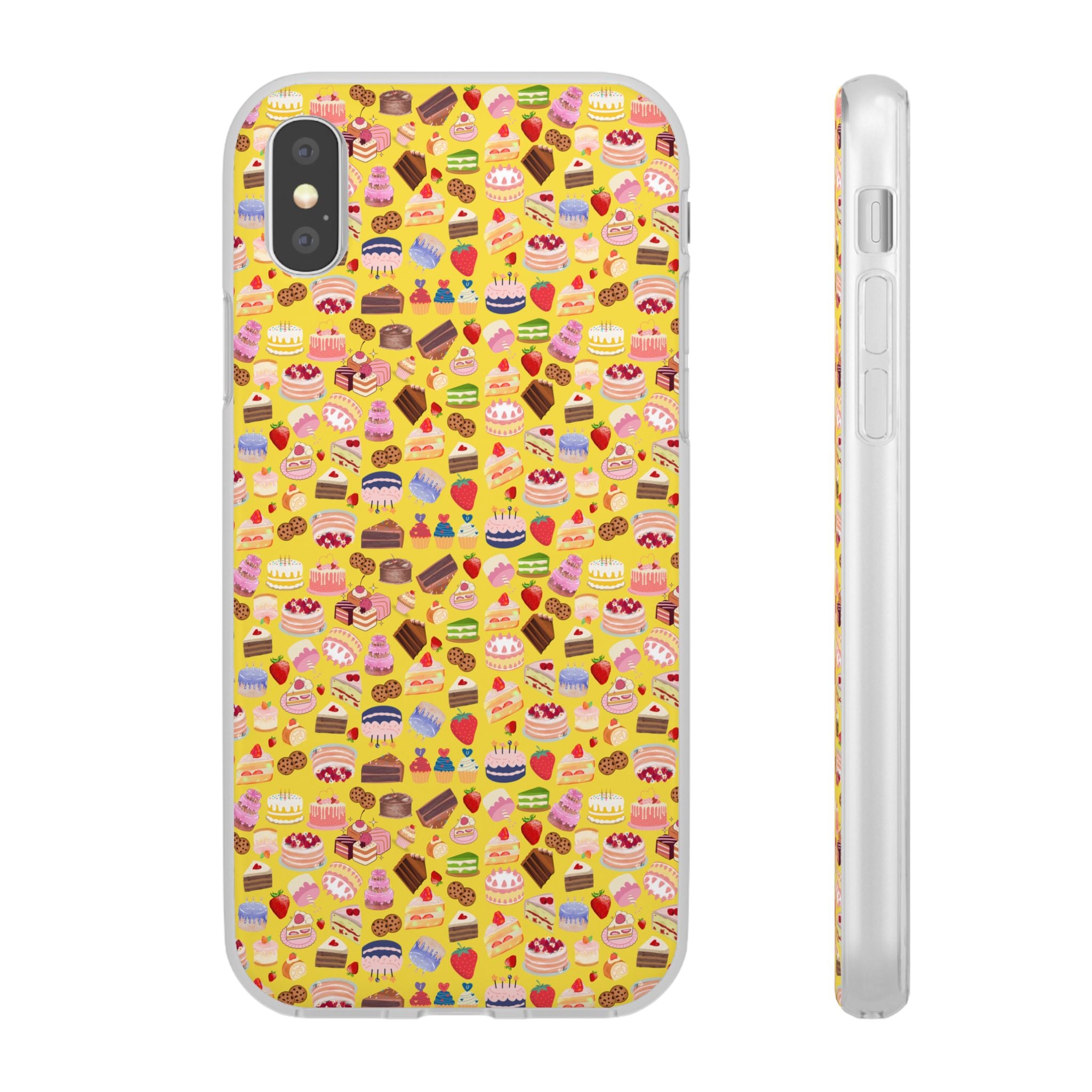 Happy Cake Yellow Flexi Clear Cases for Most Phone Types (FWS)