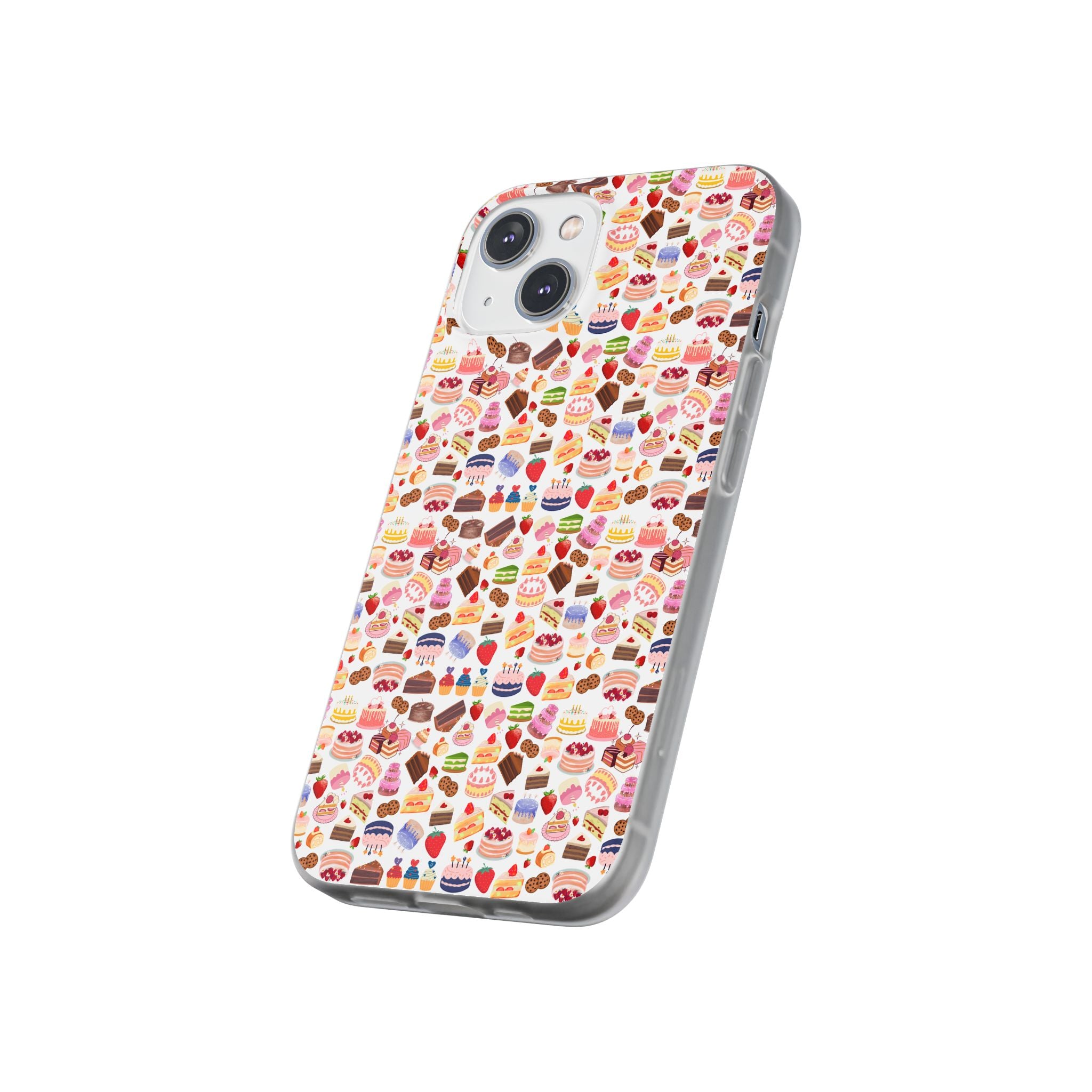 Happy Cake White Flexi Clear Cases for Most Phone Types (FWS)