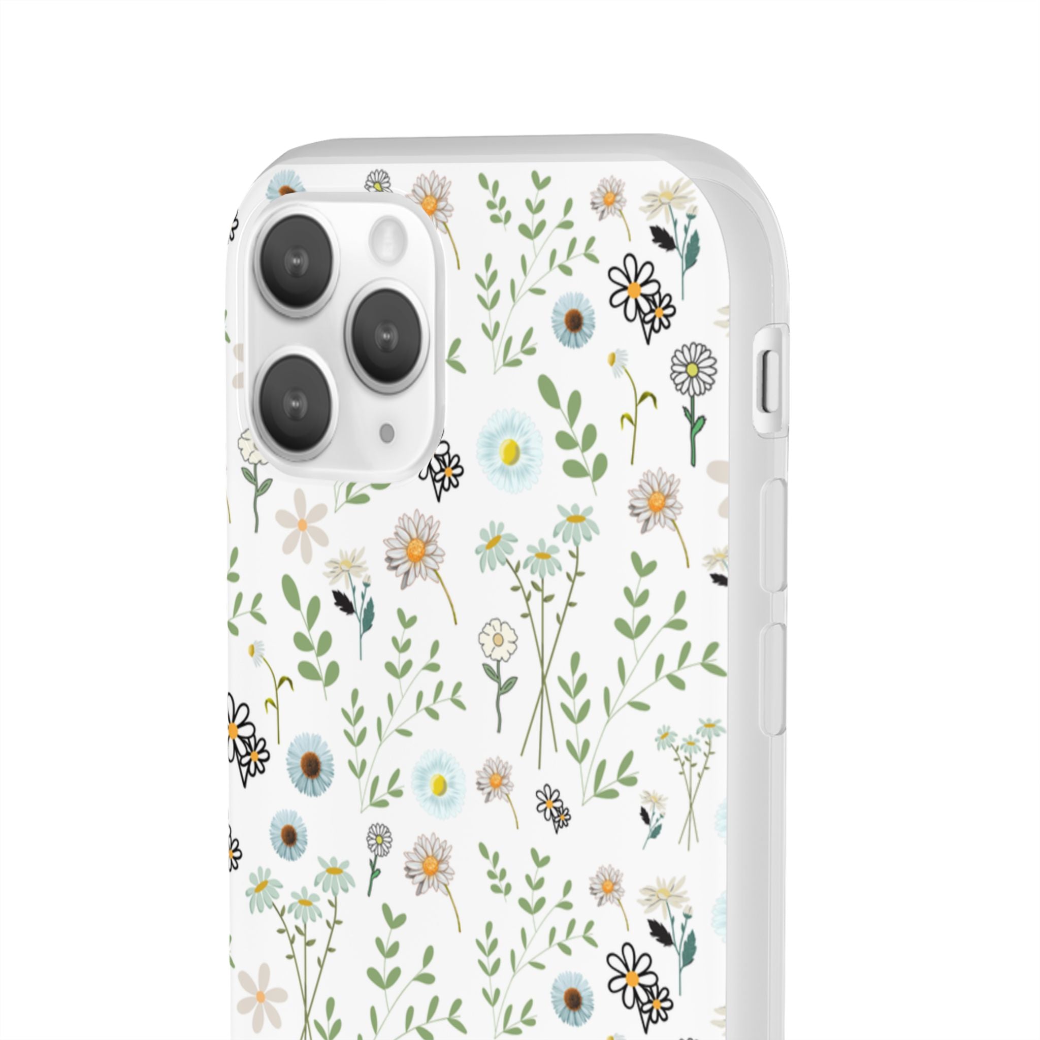 Graphic White Daisies Flexi Clear Cases for Most Phone Types (FWS)