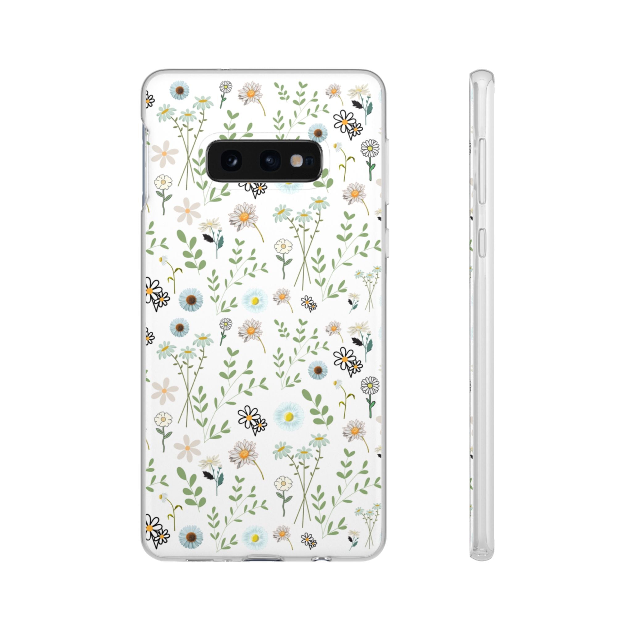 Graphic White Daisies Flexi Clear Cases for Most Phone Types (FWS)