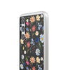 Wildflowers Painted Black Flexi Clear Cases for Most Phone Types (FWS)