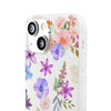 Floral White Flexi Clear Cases for Most Phone Types