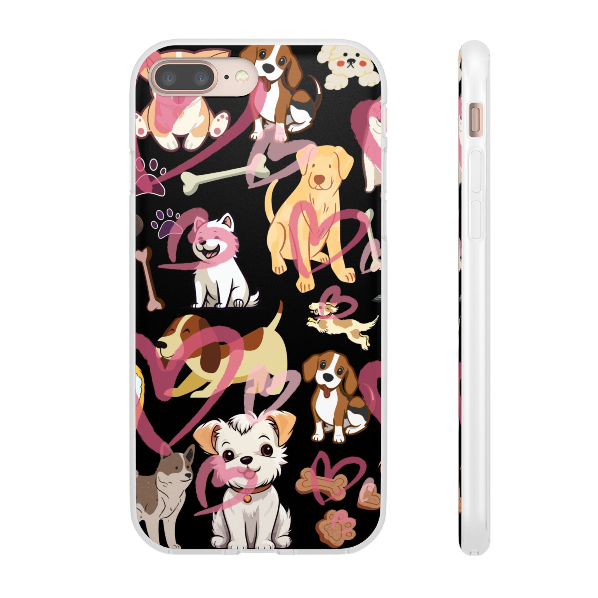 Dogs Love Black Flexi Clear Cases for Most Phone Types (FWS)