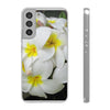 Fresh White Frangipanis Flexi Clear Cases for Most Phone Types (FWS)