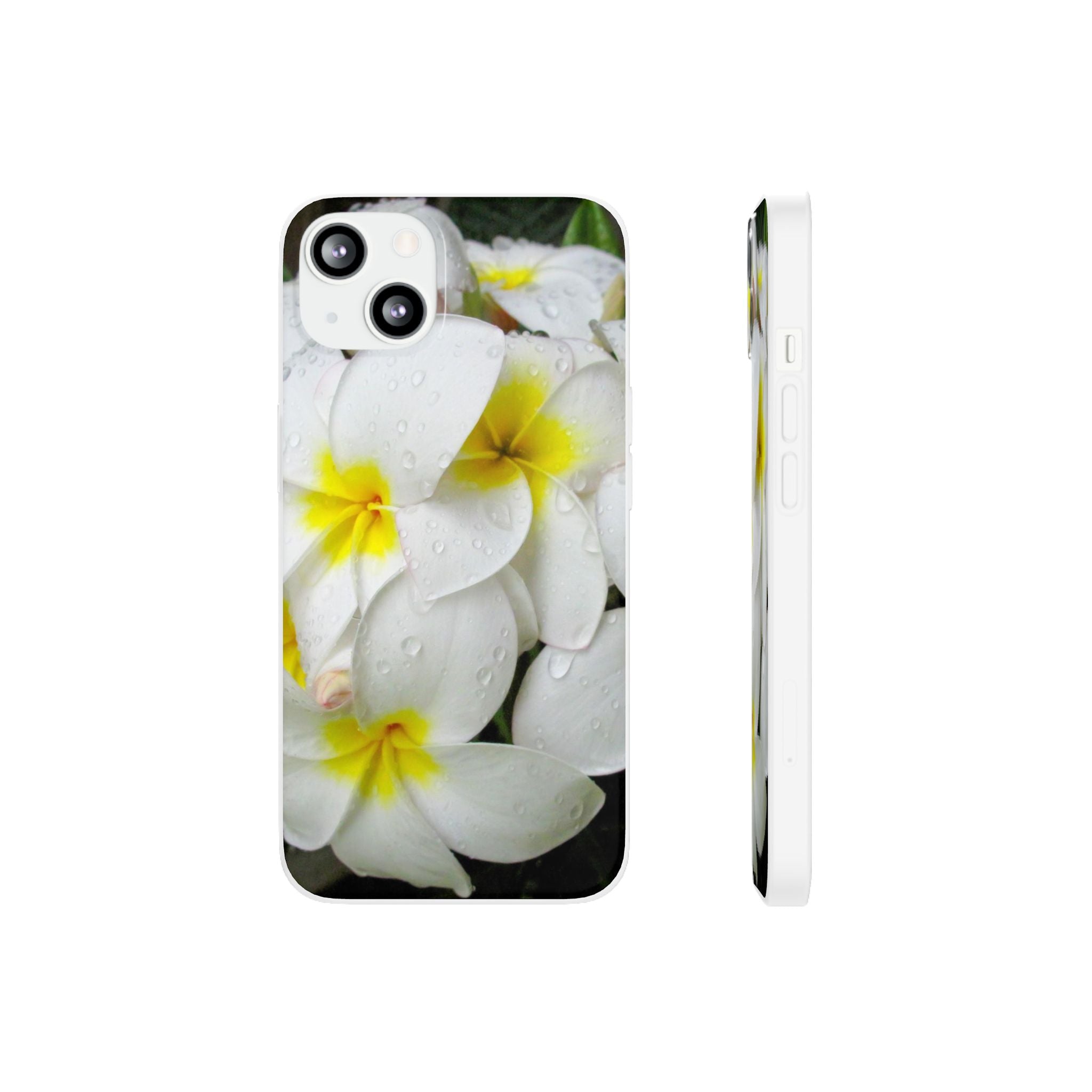 Fresh White Frangipanis Flexi Clear Cases for Most Phone Types (FWS)