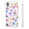 Floral White Flexi Clear Cases for Most Phone Types