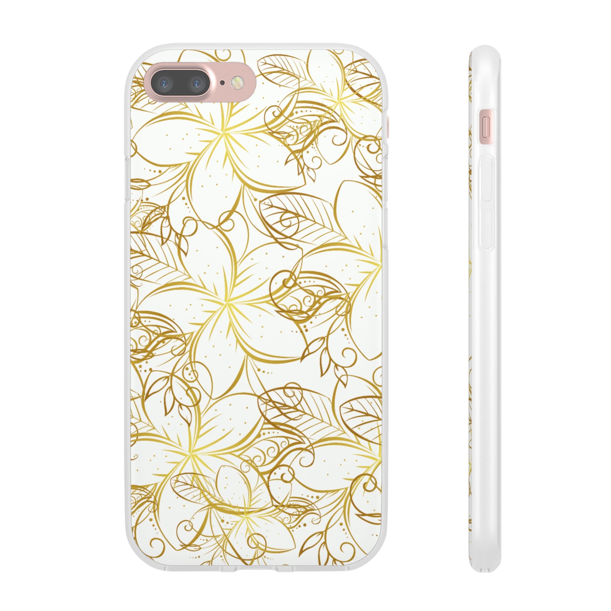Golden Frangipanis White Flexi Clear Cases for Most Phone Types (FWS)