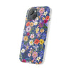 Blue Colourful Floral Flexi Clear Cases for Most Phone Types