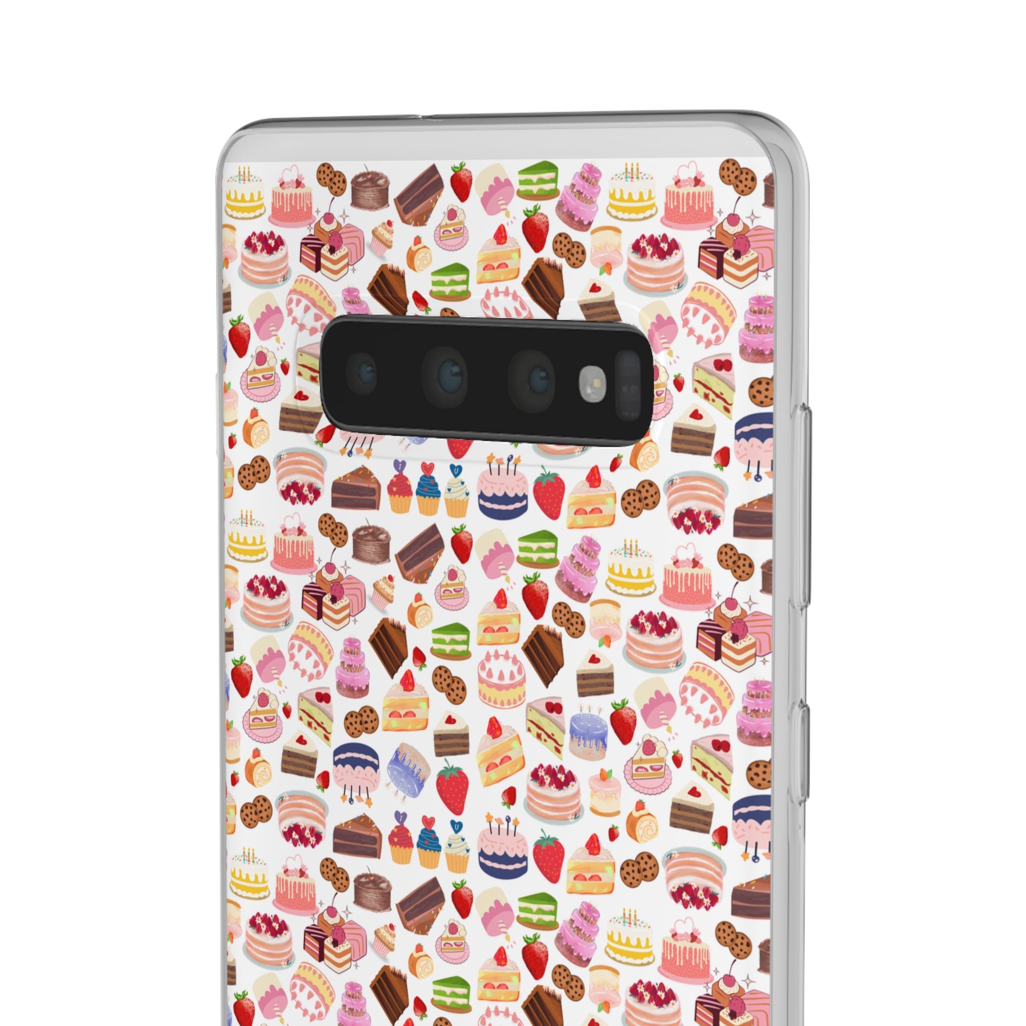 Happy Cake White Flexi Clear Cases for Most Phone Types (FWS)