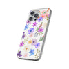 Floral White Flexi Clear Cases for Most Phone Types