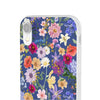 Blue Colourful Floral Flexi Clear Cases for Most Phone Types