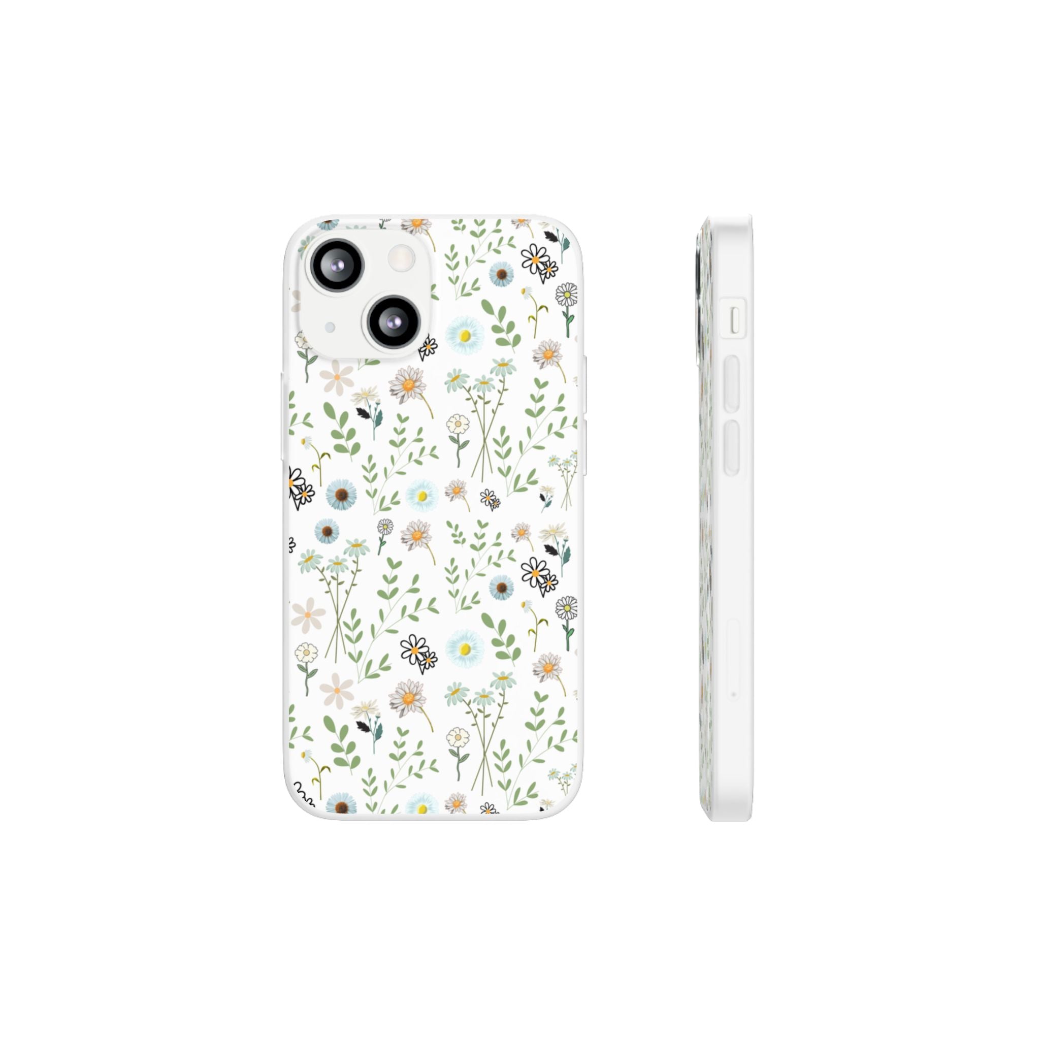 Graphic White Daisies Flexi Clear Cases for Most Phone Types (FWS)