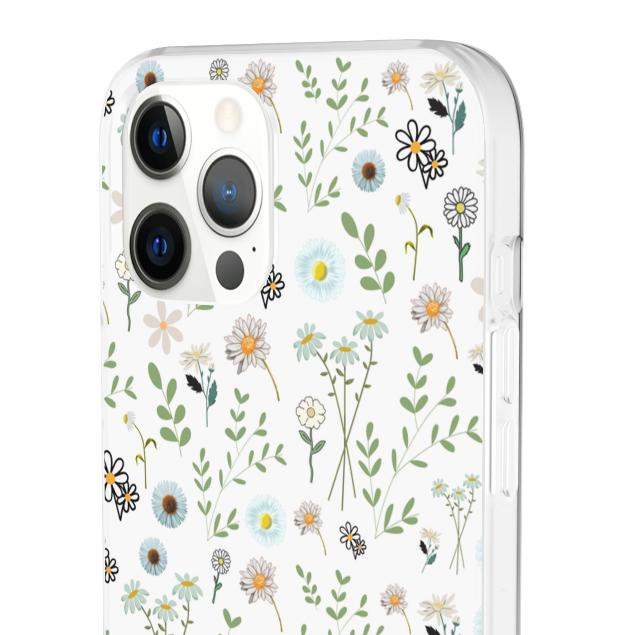 Graphic White Daisies Flexi Clear Cases for Most Phone Types (FWS)