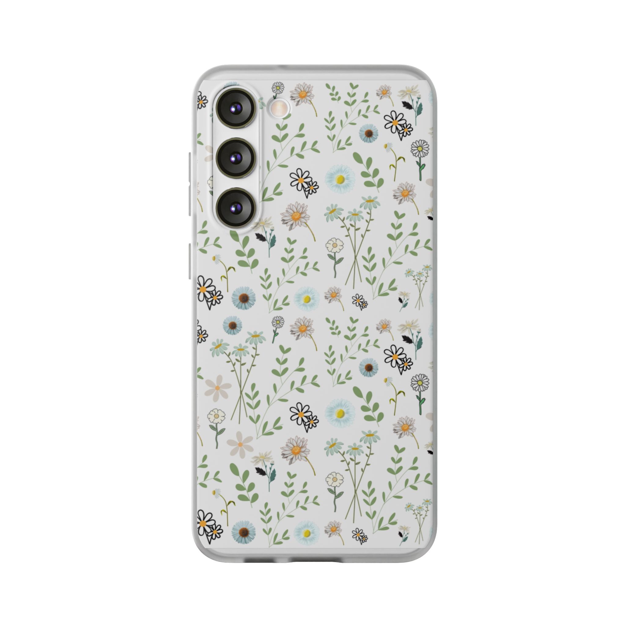 Graphic White Daisies Flexi Clear Cases for Most Phone Types (FWS)