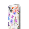 Floral White Flexi Clear Cases for Most Phone Types