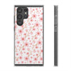 Japanese Pink Flowers White Flexi Clear Cases for Most Phone Types