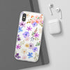 Floral White Flexi Clear Cases for Most Phone Types