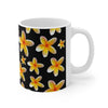 Yellow Frangipanis Black Mug 11oz (Microwave & Dishwasher Safe)