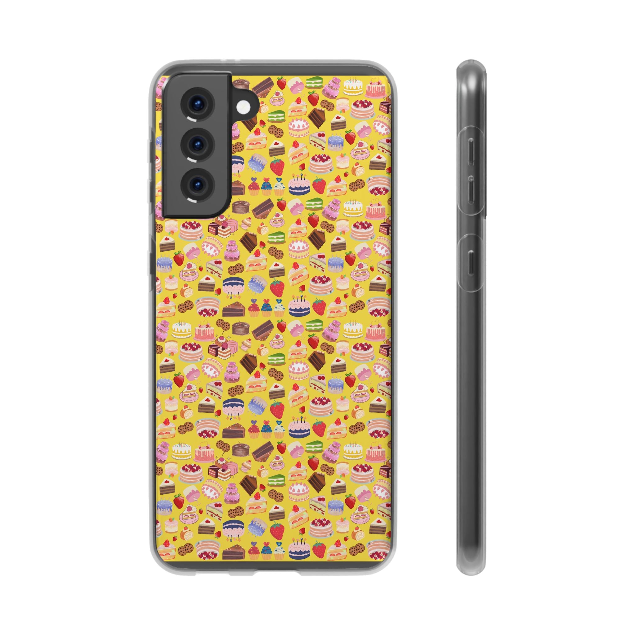 Happy Cake Yellow Flexi Clear Cases for Most Phone Types (FWS)