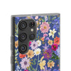 Blue Colourful Floral Flexi Clear Cases for Most Phone Types