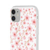 Japanese Pink Flowers White Flexi Clear Cases for Most Phone Types