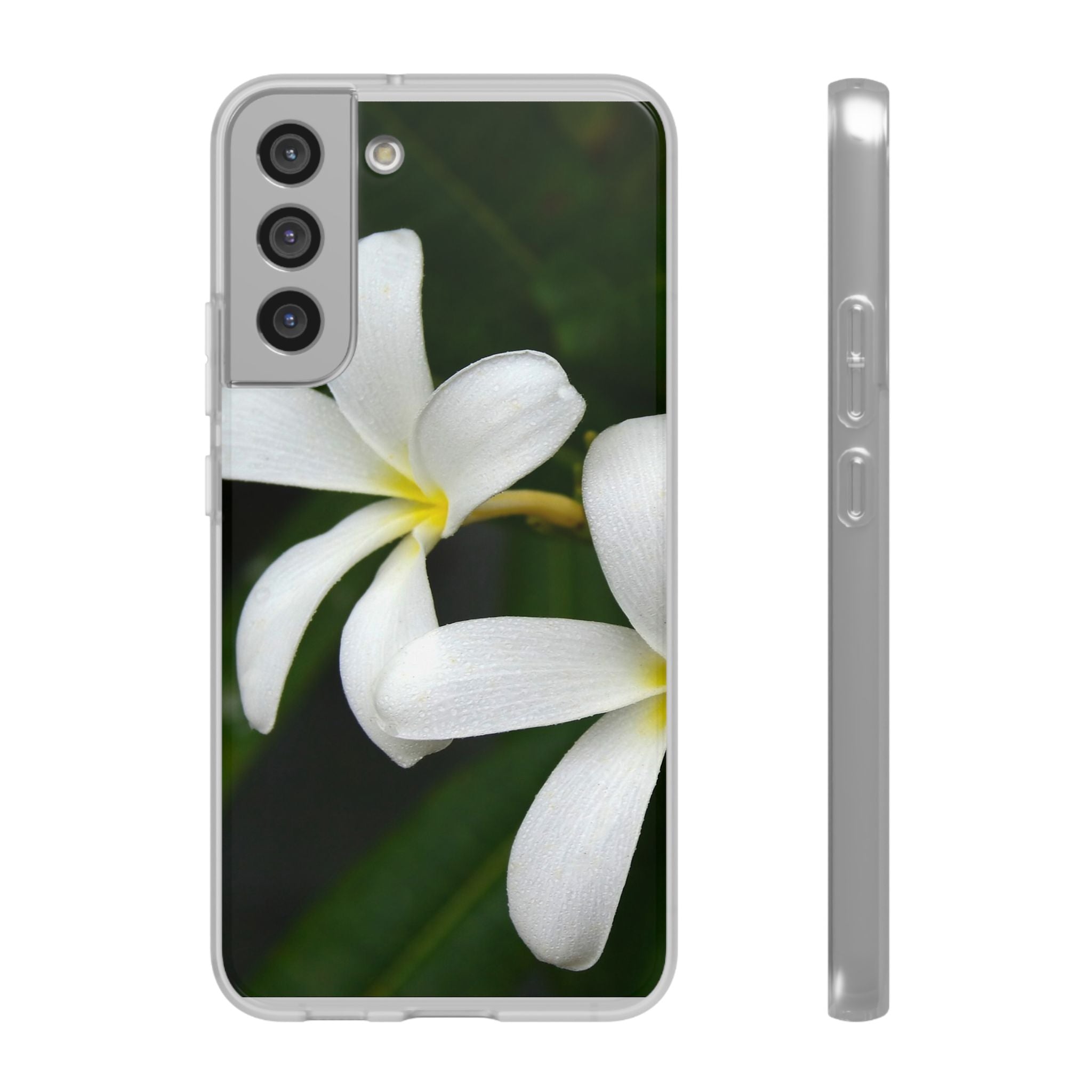 White Frangipanis Flexi Clear Cases for Most Phone Types (FWS)