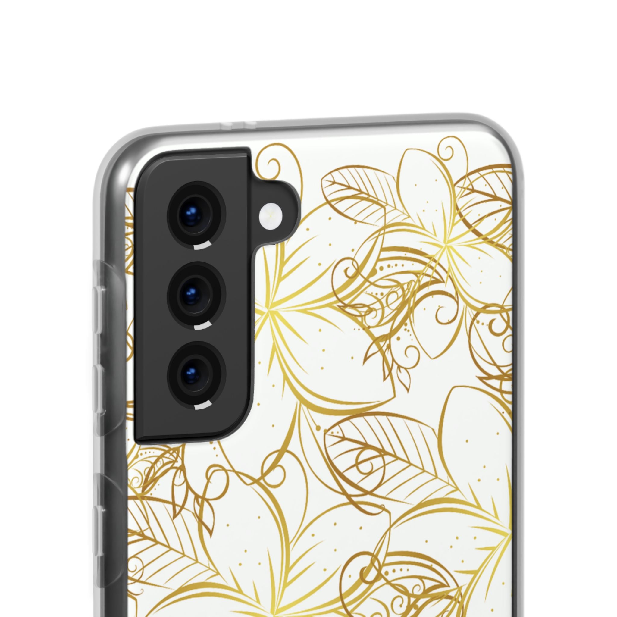 Golden Frangipanis White Flexi Clear Cases for Most Phone Types (FWS)