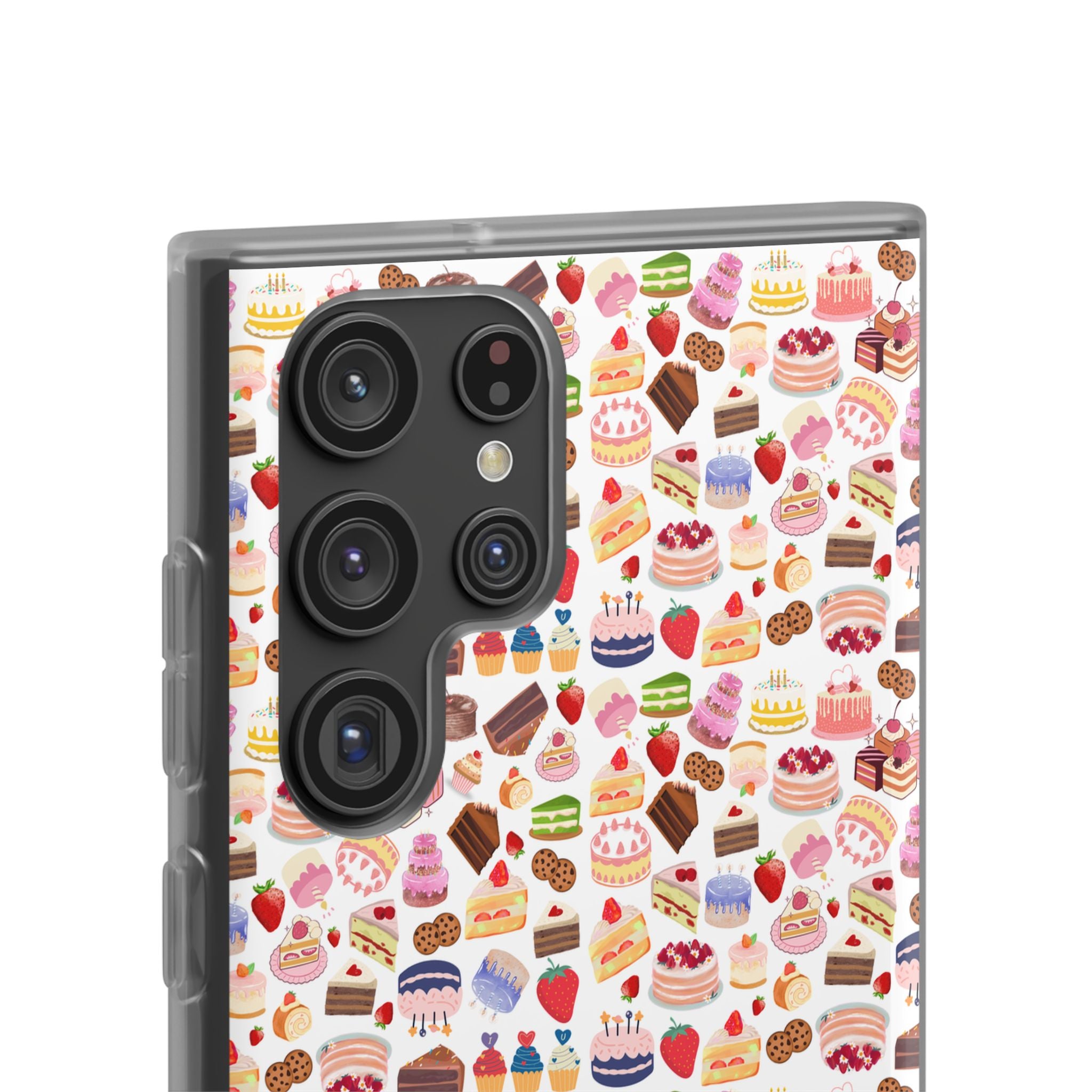 Happy Cake White Flexi Clear Cases for Most Phone Types (FWS)
