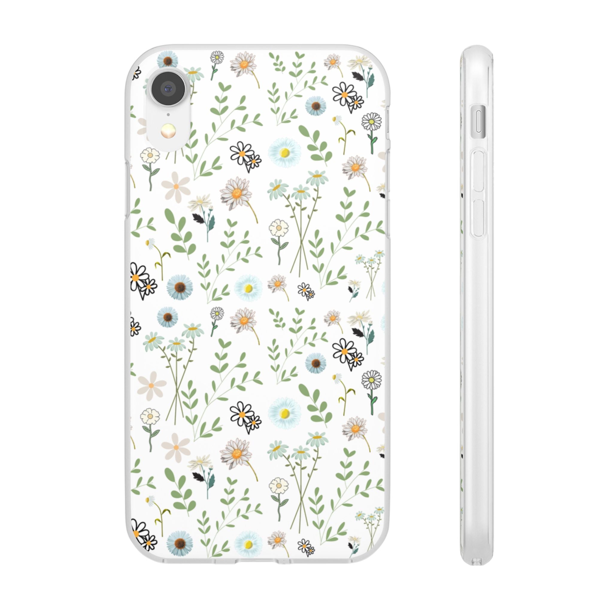 Graphic White Daisies Flexi Clear Cases for Most Phone Types (FWS)