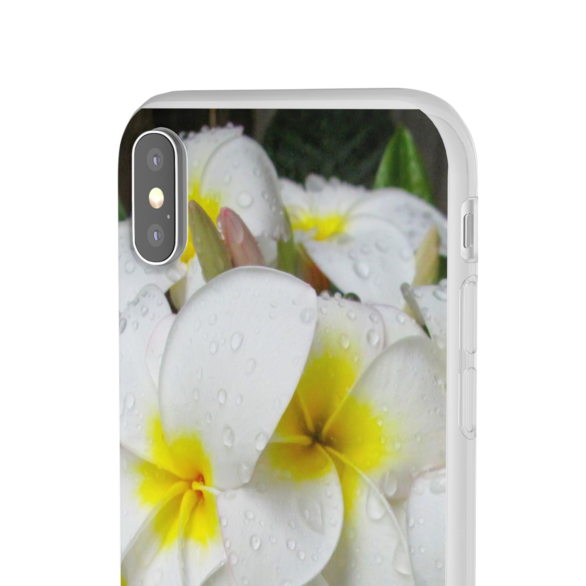 Fresh White Frangipanis Flexi Clear Cases for Most Phone Types (FWS)