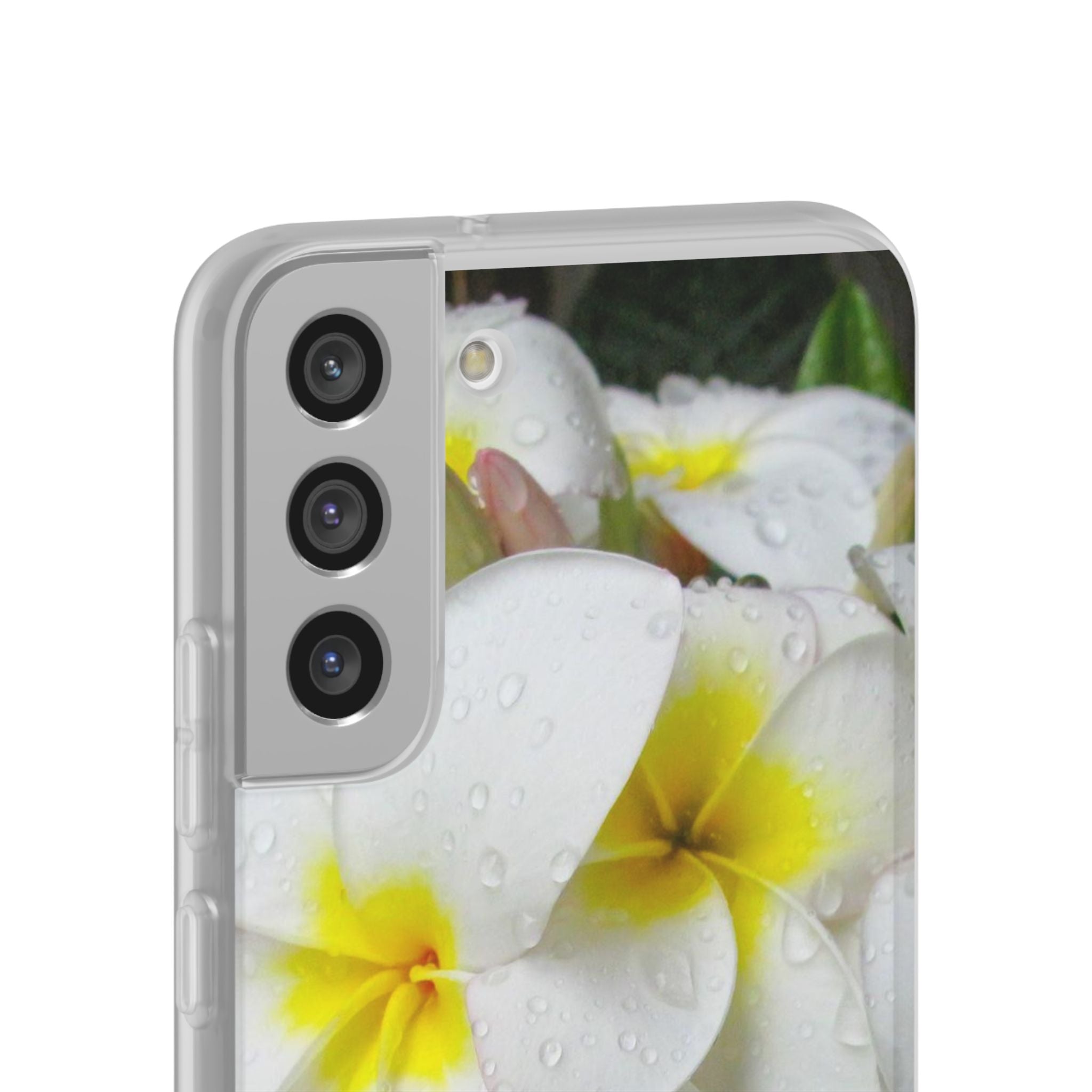 Fresh White Frangipanis Flexi Clear Cases for Most Phone Types (FWS)