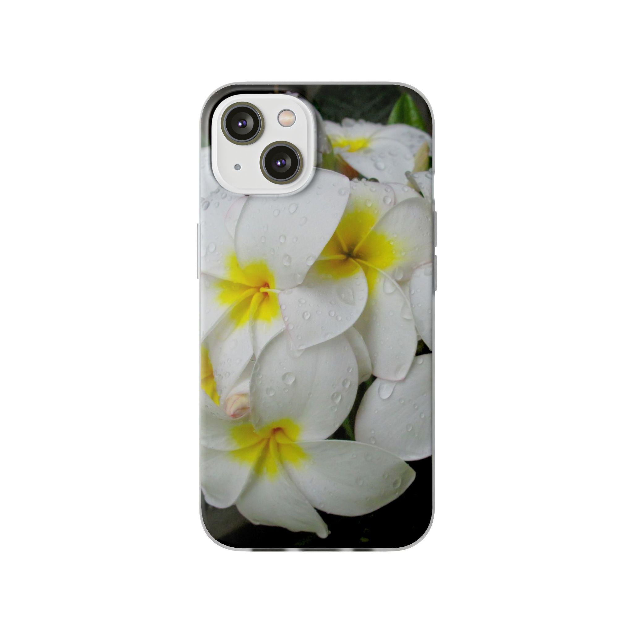 Fresh White Frangipanis Flexi Clear Cases for Most Phone Types (FWS)