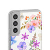 Floral White Flexi Clear Cases for Most Phone Types