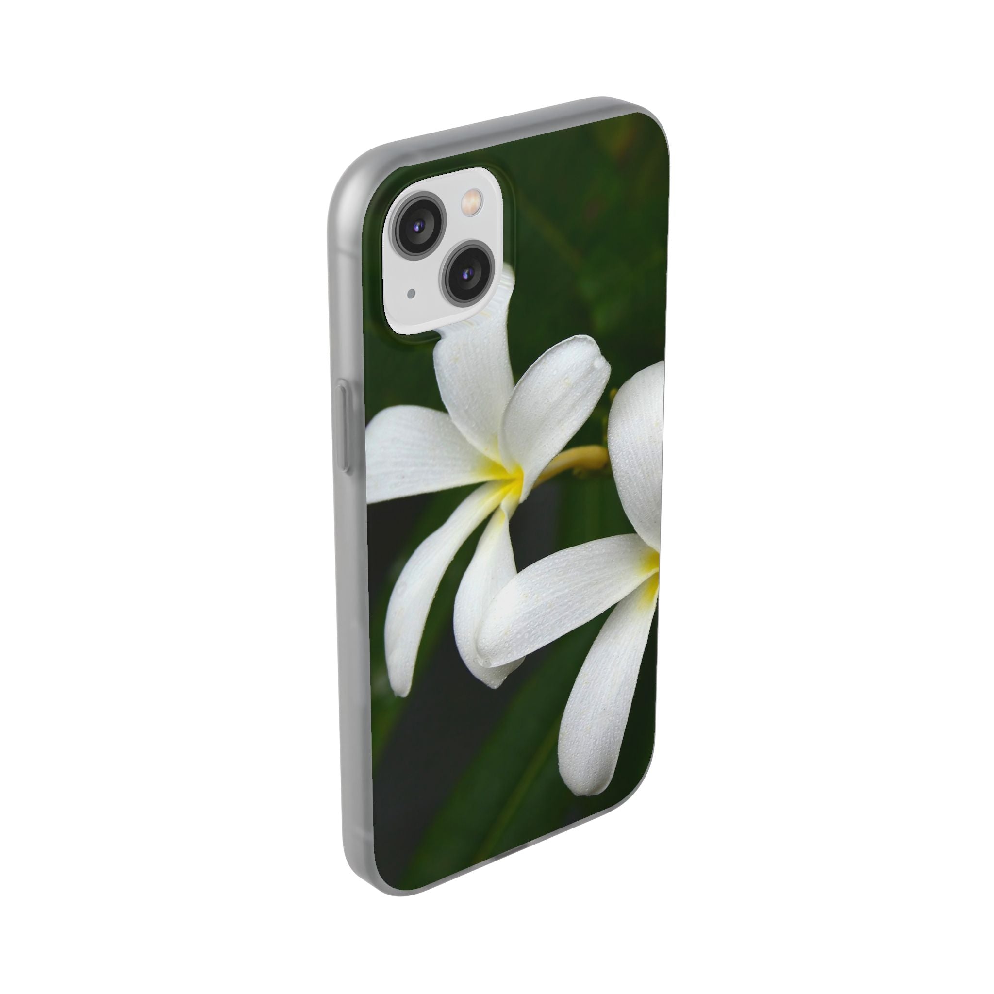 White Frangipanis Flexi Clear Cases for Most Phone Types (FWS)