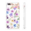 Floral White Flexi Clear Cases for Most Phone Types