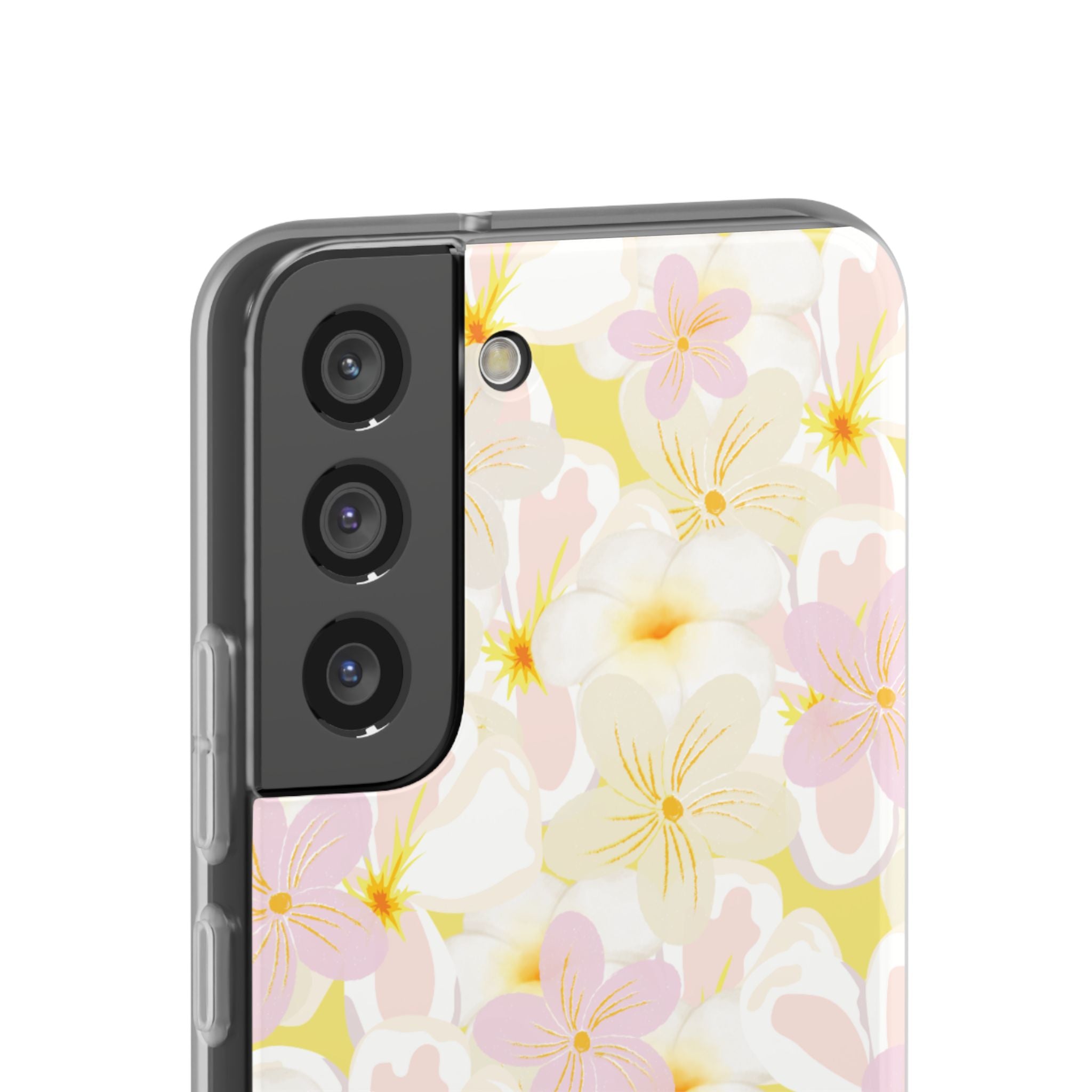 Pastel Frangipanis Yellow Flexi Clear Cases for Most Phone Types (FWS)