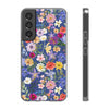 Blue Colourful Floral Flexi Clear Cases for Most Phone Types