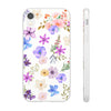 Floral White Flexi Clear Cases for Most Phone Types