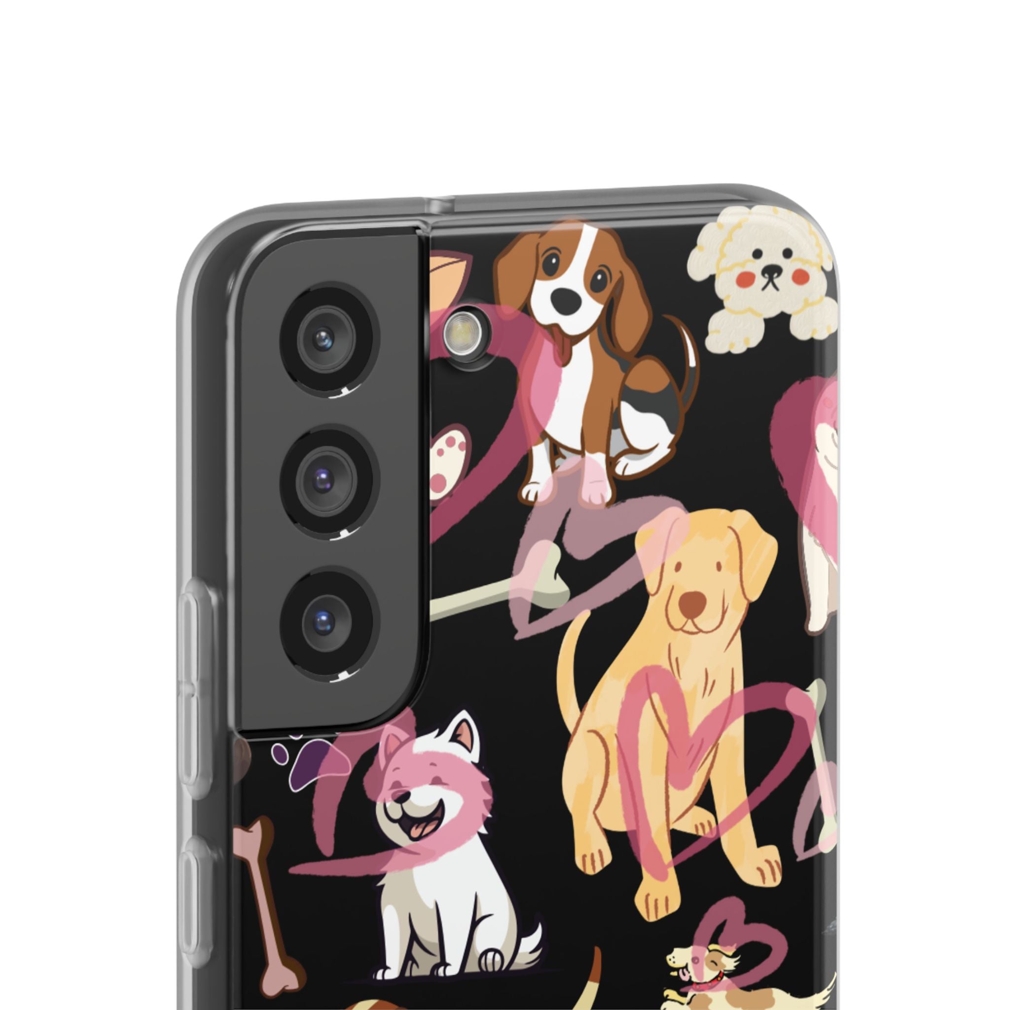 Dogs Love Black Flexi Clear Cases for Most Phone Types (FWS)