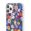 Blue Colourful Floral Flexi Clear Cases for Most Phone Types