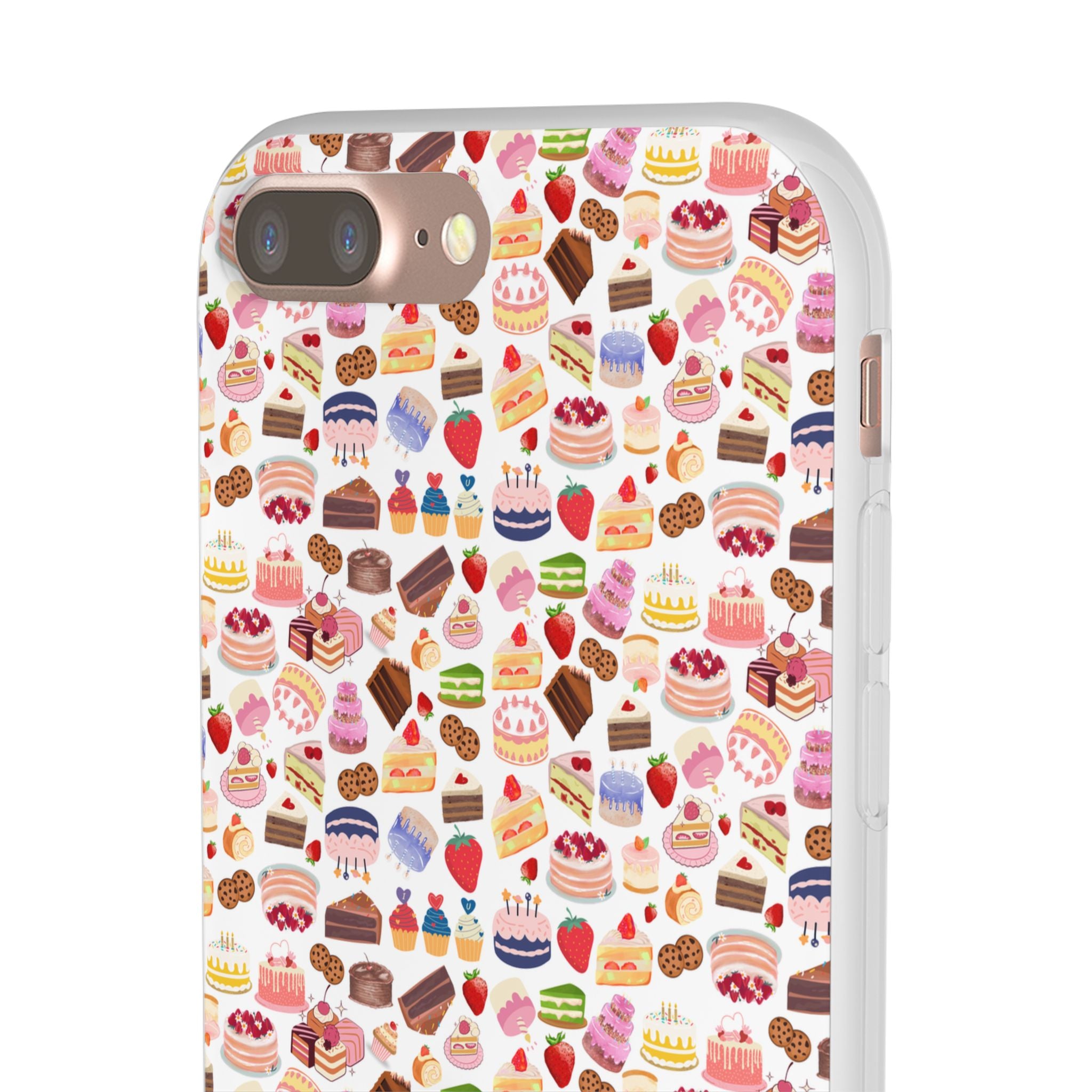 Happy Cake White Flexi Clear Cases for Most Phone Types (FWS)