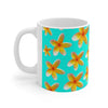 Yellow Frangipanis Aqua Mug 11oz (Microwave & Dishwasher Safe)