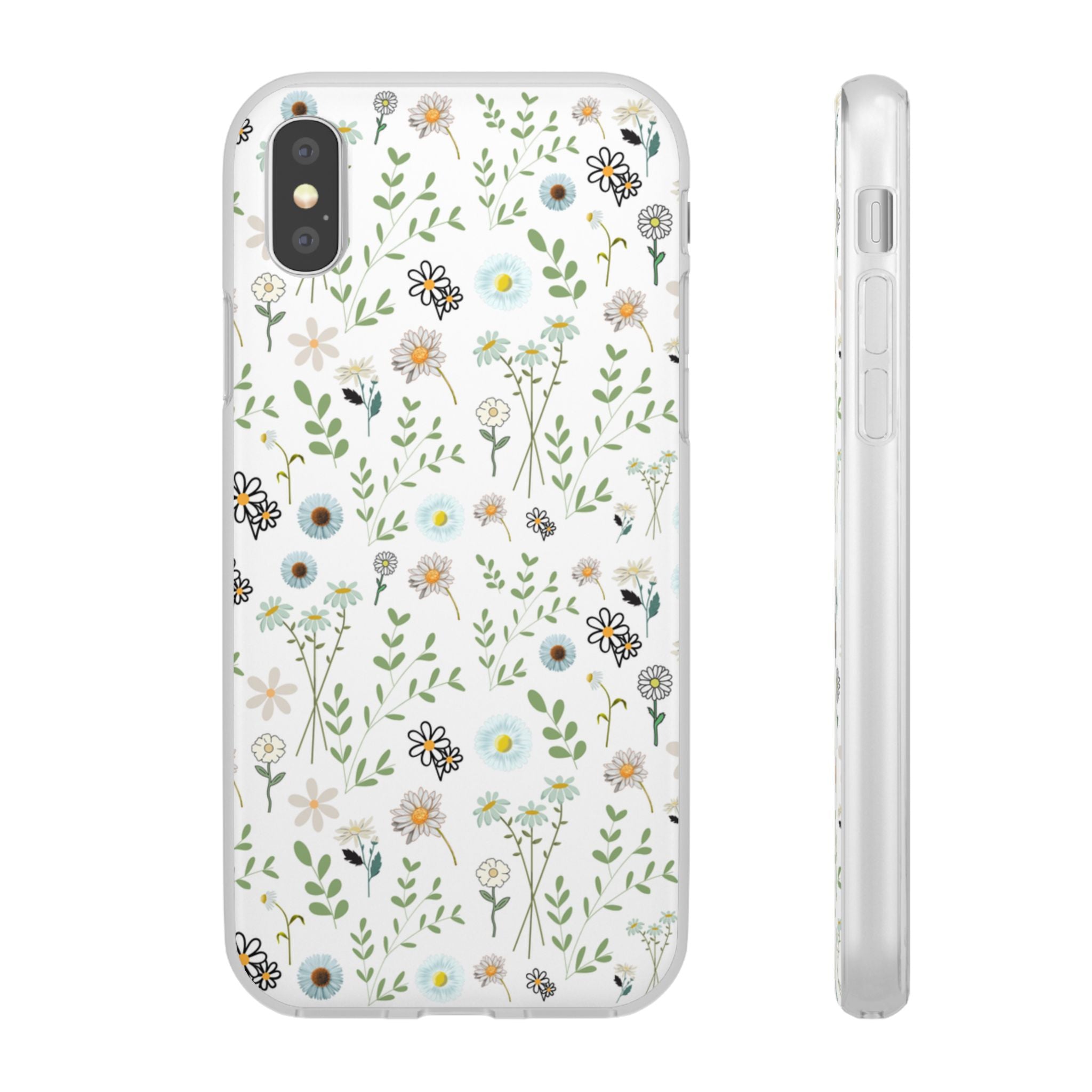 Graphic White Daisies Flexi Clear Cases for Most Phone Types (FWS)