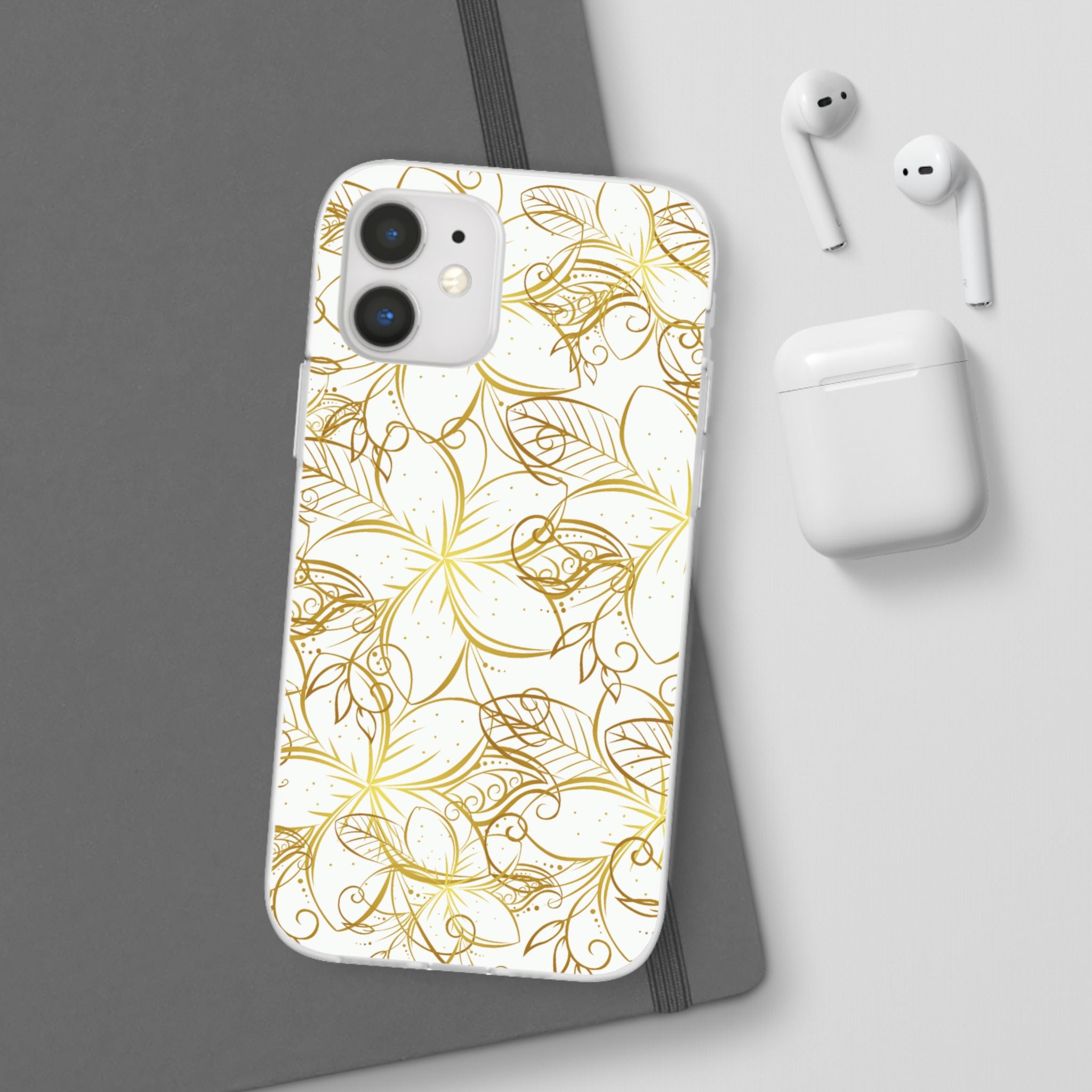 Golden Frangipanis White Flexi Clear Cases for Most Phone Types (FWS)