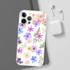 Floral White Flexi Clear Cases for Most Phone Types